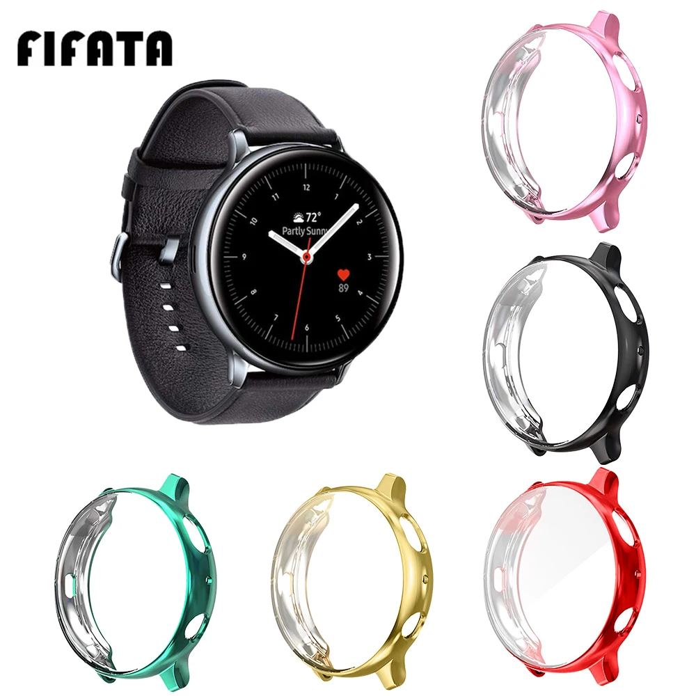 FIFATA For Samsung Galaxy Active 2 40MM/44MM Smart Watch Soft Silicone Plating Full Protector Case Replacement Watch Case Cover