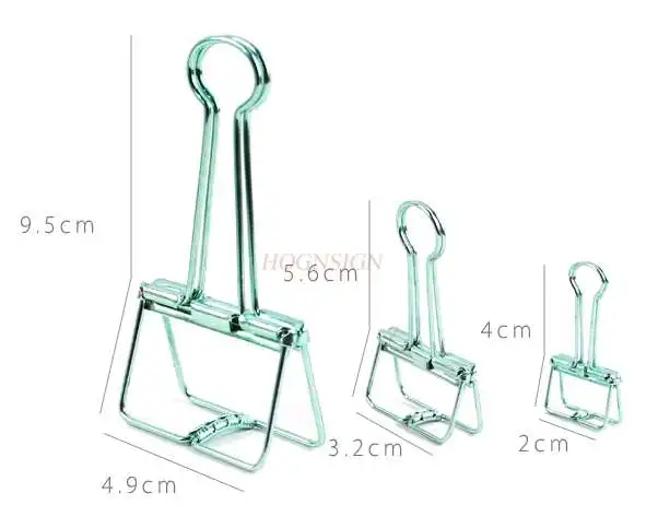 10pcs Simple Metal Hollow Clip Color Long Tail Photo Clip Note Clip Ticket Holder Grid Photo Wall Decoration