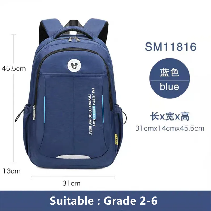 Disney Mickey School Bags For Boys Girls Primary Student Shoulder Backpack Super Light Large Capacity Children Gifts Mochila