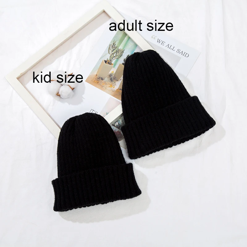 VISROVER 14 Colorsways Woman/Man/Kid Winter Hat Acrylic Beanie Unisex Crochet Knit Cap Skullies Beanies Warm Caps Kid Bonnet