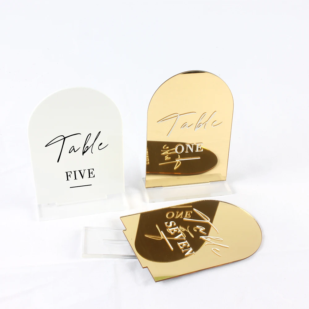 

Table Numbers Set Acrylic Mirror Table Numbers Wedding Birthday Party Table Card holder Seating Assignment Home Party Figure Ind