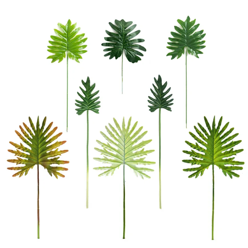 Artificial Tropical Monstera Kwai Palm Tree Leaves Home Garden Decoration Fake Plants Photography Background plante artificielle