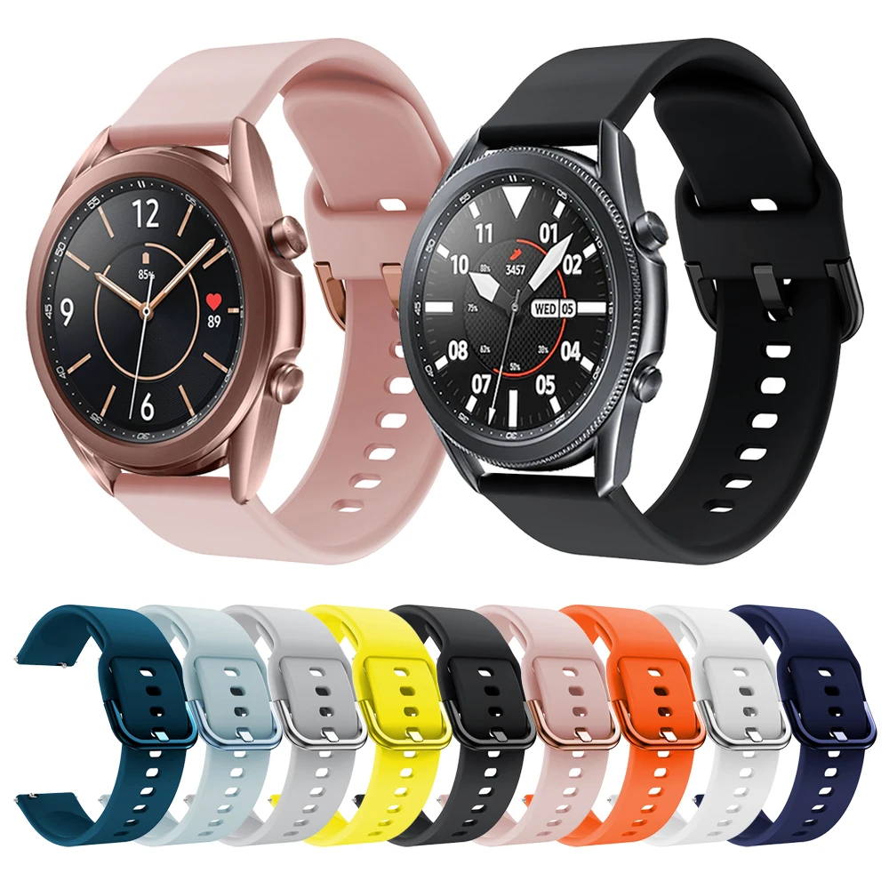 Silicone watch band for Samsung Galaxy Watch 3 LTE Wrist strap for Samsung Watch3 45mm 41mm Active 2 replace Bracelet Watchband