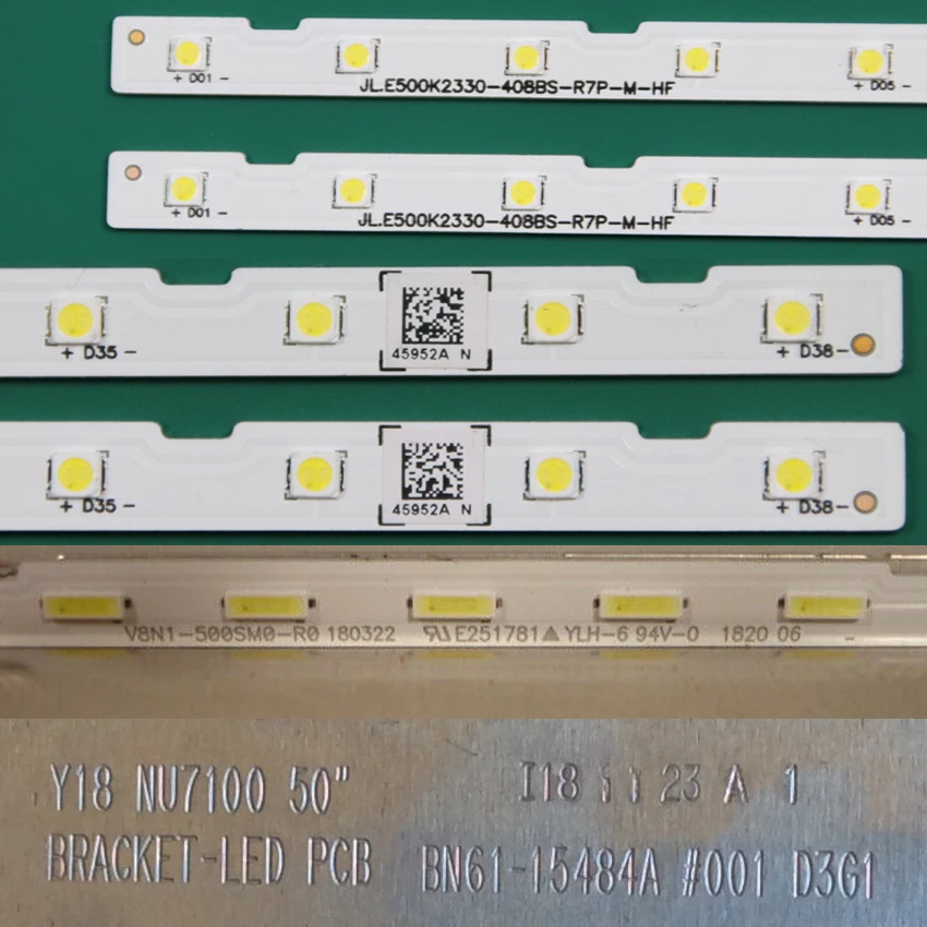 LED TV Bands For Samsung UE50NU7652 UE50NU7655 UE50NU7670 UE50NU7672 UE50NU7675 UE50RU7100 LED Bars Backlight Strips Line Rulers