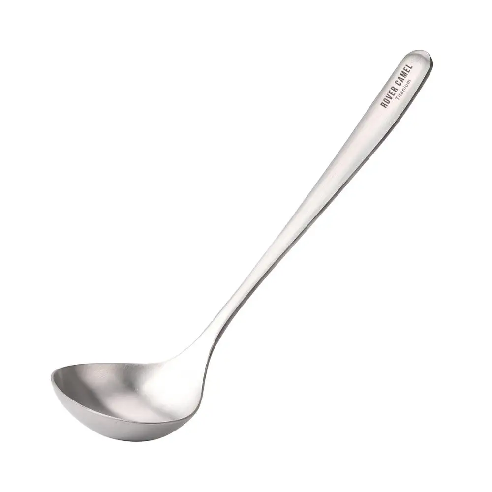 Rover Camel Outdoor Titanium Cooking Spoon Healthy Family Kitchen Utensils Big Soup Spoon Pure Titanium Cook Shovel