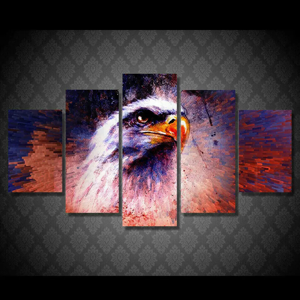 

Abstract Eagle Bird Painting Poster 5 Pcs Canvas Picture Print Wall Art Canvas Painting Wall Decor for Living Room No Framed