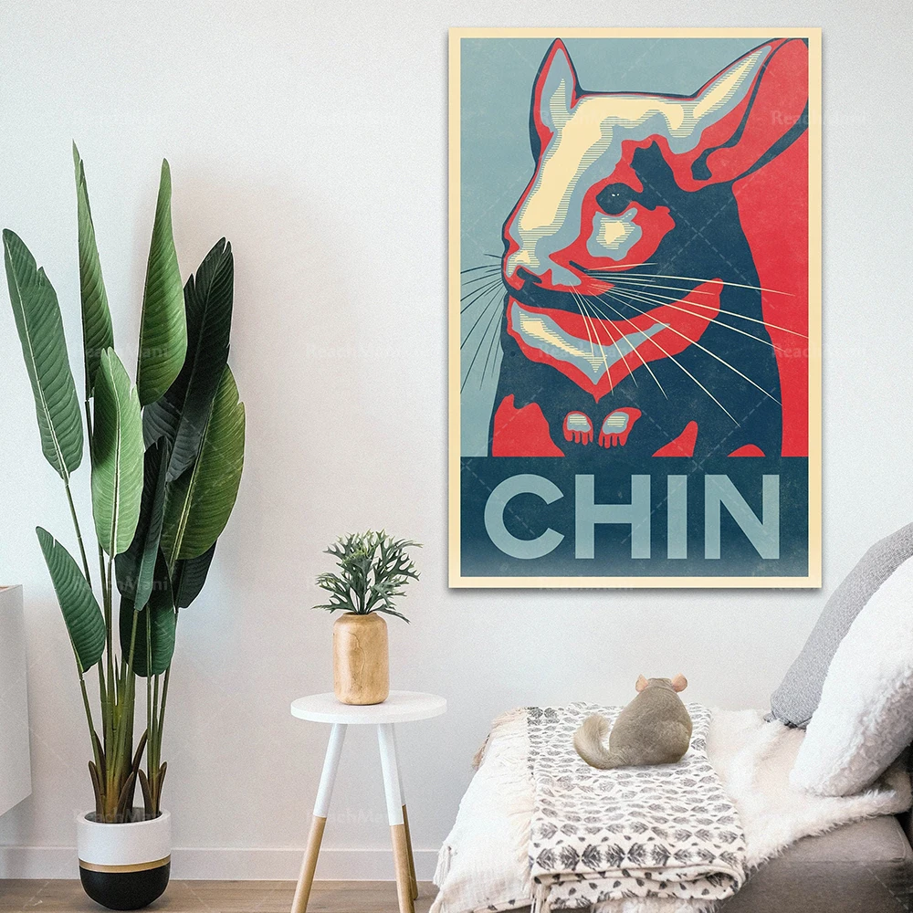 Vote Chinchilla for 2020 US Election | Poster for Art Lovers and Chinchilla Lovers!