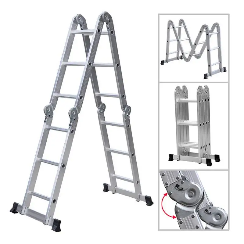 Retractable Straight Ladder 3.6m Ladders Foldable Telescopic Herringbone Ladder Stable Non-slip Home Outdoor Tool