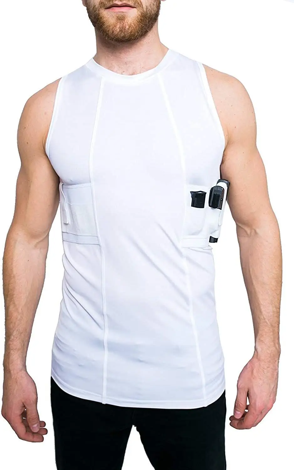 LOVESLF Concealment Men Womens Tank Scoop Neck Shirt Gun Holster Shirt Tactical SS Holster Shirt Concealed Carry Clothing 4