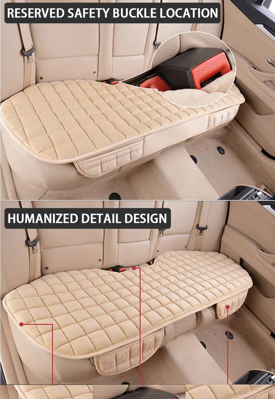 SEAMETAL Autositzbezug Winter Warme Sitzbezüge Universal Interior Auto Sitzkissen Schutzmatten 5-Sitzer Autozubehör – Detail 9