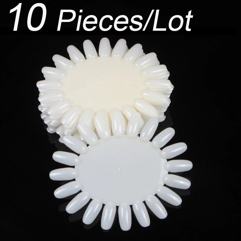 

10 Sheet Natural Clear Fake Nails Art Display Nail Polish Glue Display Wheel Design For Beauty Nails Tool Set Art