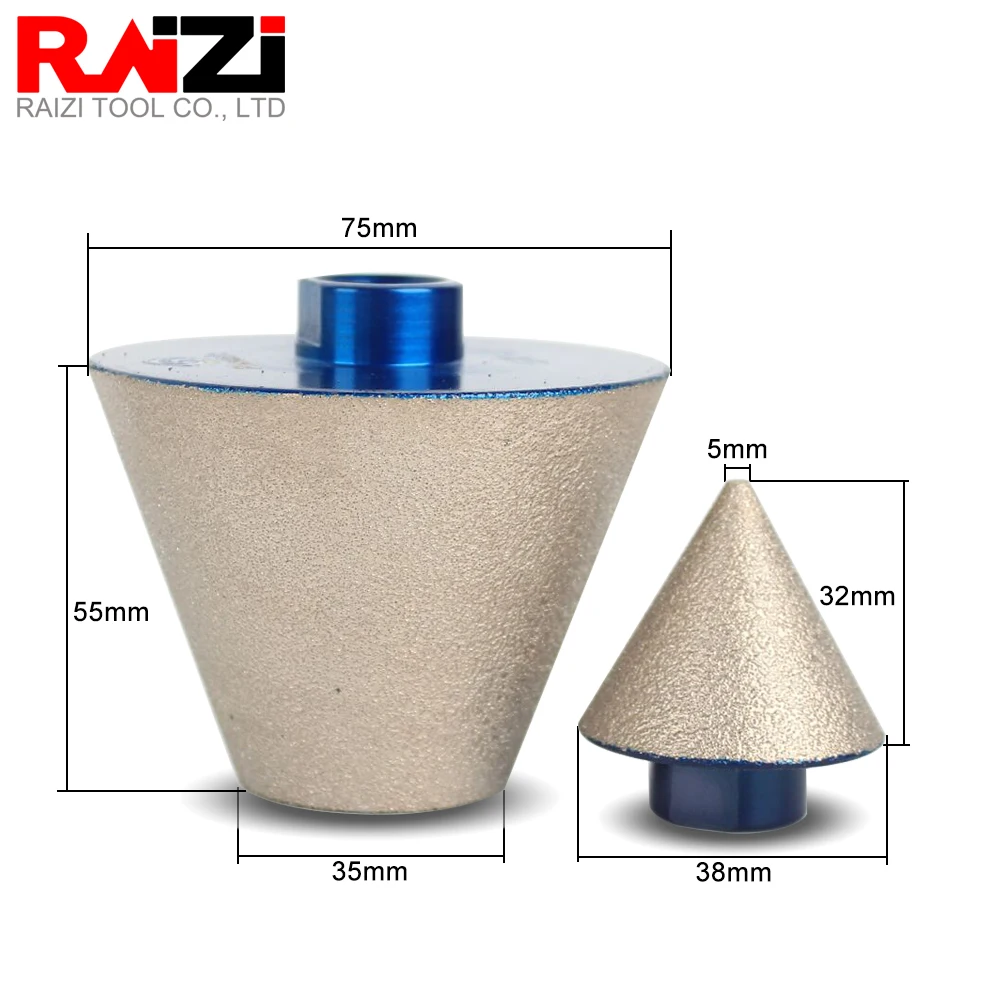 Raizi 1 Pc 38/75mm Diamond Chamfering Finger Bit Tile Granite Marble Ceramic Hole Trimming Diamond Milling Bits