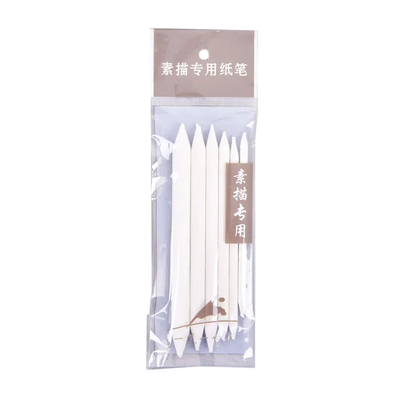 6pcs/set Blending Smudge Stump Stick Tortillon Sketch Art White Drawing Charcoal Sketcking Tool Rice Paper Pen Supplies