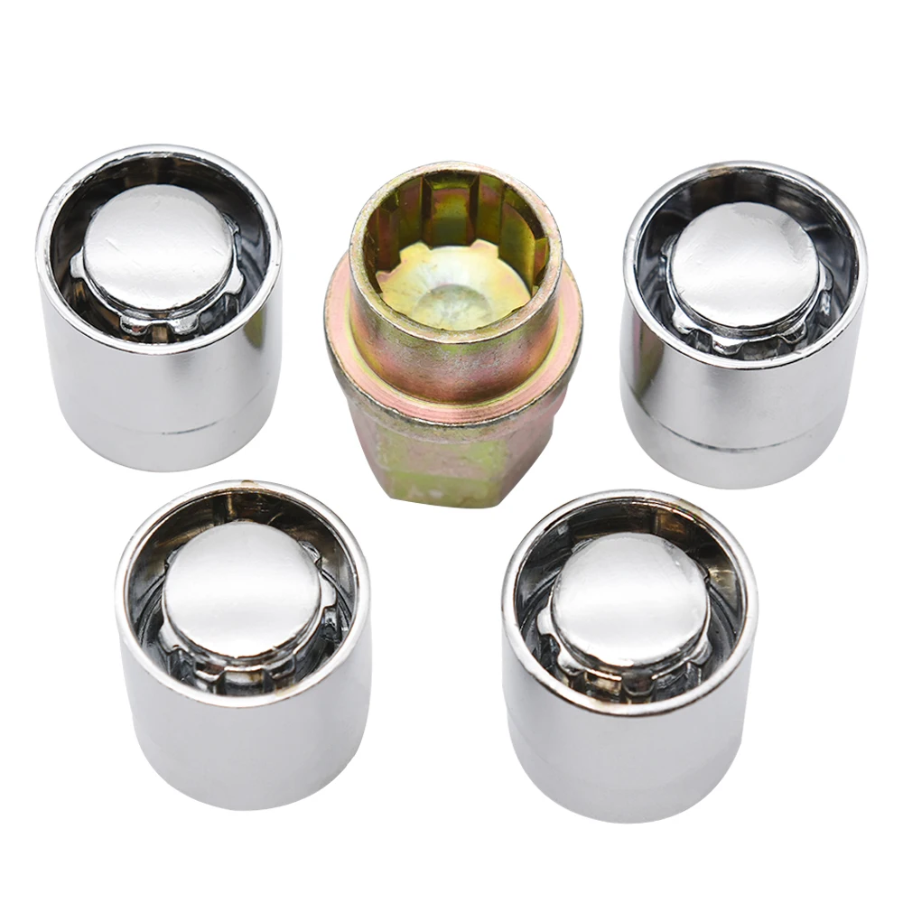 4 Wheel Nuts Lock 1 key M12x1.5 Wheel Locks Lug Nuts Anti Theft For Toyota for Honda for Acura US Tyre Chrome Locking Nuts 4+1