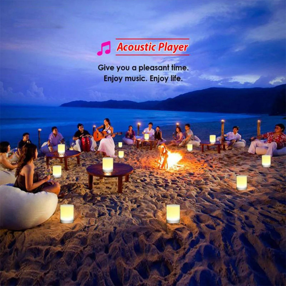 Bluetooth Speaker Portable Wireless Mini Player Touch Pat Light Colorful LED Night Light Bedside Table Lamp for Better Sleeps