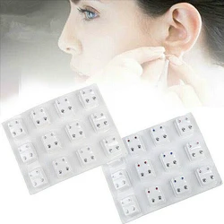 12 Pairs Crystal Medical Earrings Piercing Tools Kits Ear Stud Surgical Steel Stopper for Body Ear Piercing Gun Jewelry Fashion