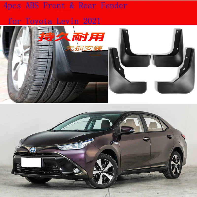 High-Quality 4pcs ABS Front & Rear Fender for Toyota Levin 2021 Car Mud Flaps Splash Guard Mudguard Mudflaps Accessories