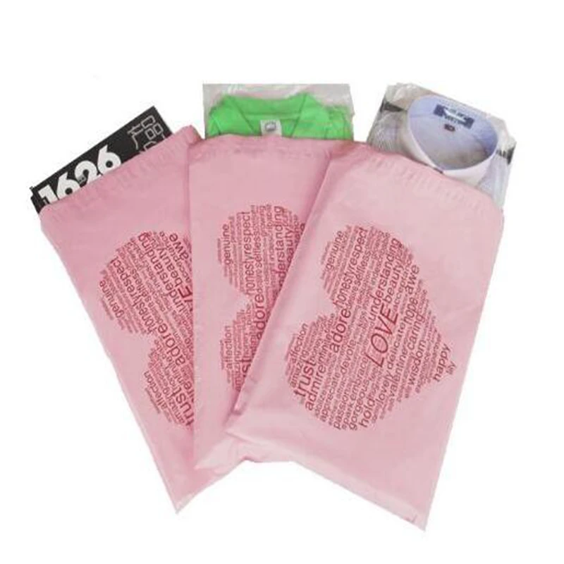 

1000pcs/lot Pink Love Self-seal Adhesive Courier bags Storage Bags Plastic Poly Envelope Mailer Postal Shipping Mailing Bags