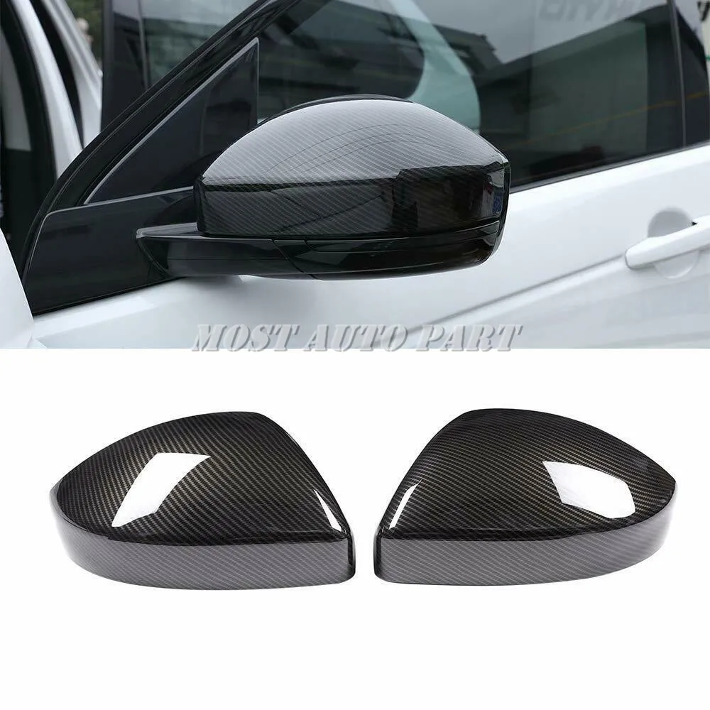 

ABS Carbon Fiber Look Rearview Mirror Cover Trim For Jaguar F Pace X761 2016-2021 2pcs Car Decoration Car Accessories Car Trim