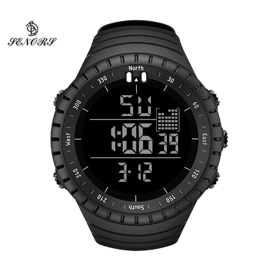 SENORS Men Sport Watch Outdoor Digital Watches LED Electronic Wristwatch Military Alarm Male Clock RelOgio de homem Reloj de