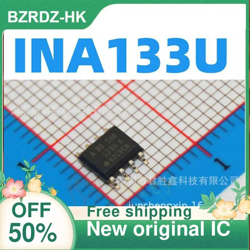 INA133UK IC original, INA133UA, INA133U, INA133, SOP8, novo, 5 PCes