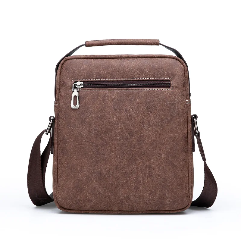 Men's fashion travel bag new shoulder bag PU leather casual business messenger bag vertical zipper backpack Bandolera Hombre