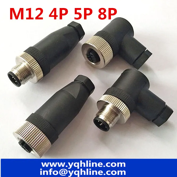 M12 Straight 5P male PG7+M12 Panel Connector A type, M12 Panel Connector A type 5 holes female with 50cm cable