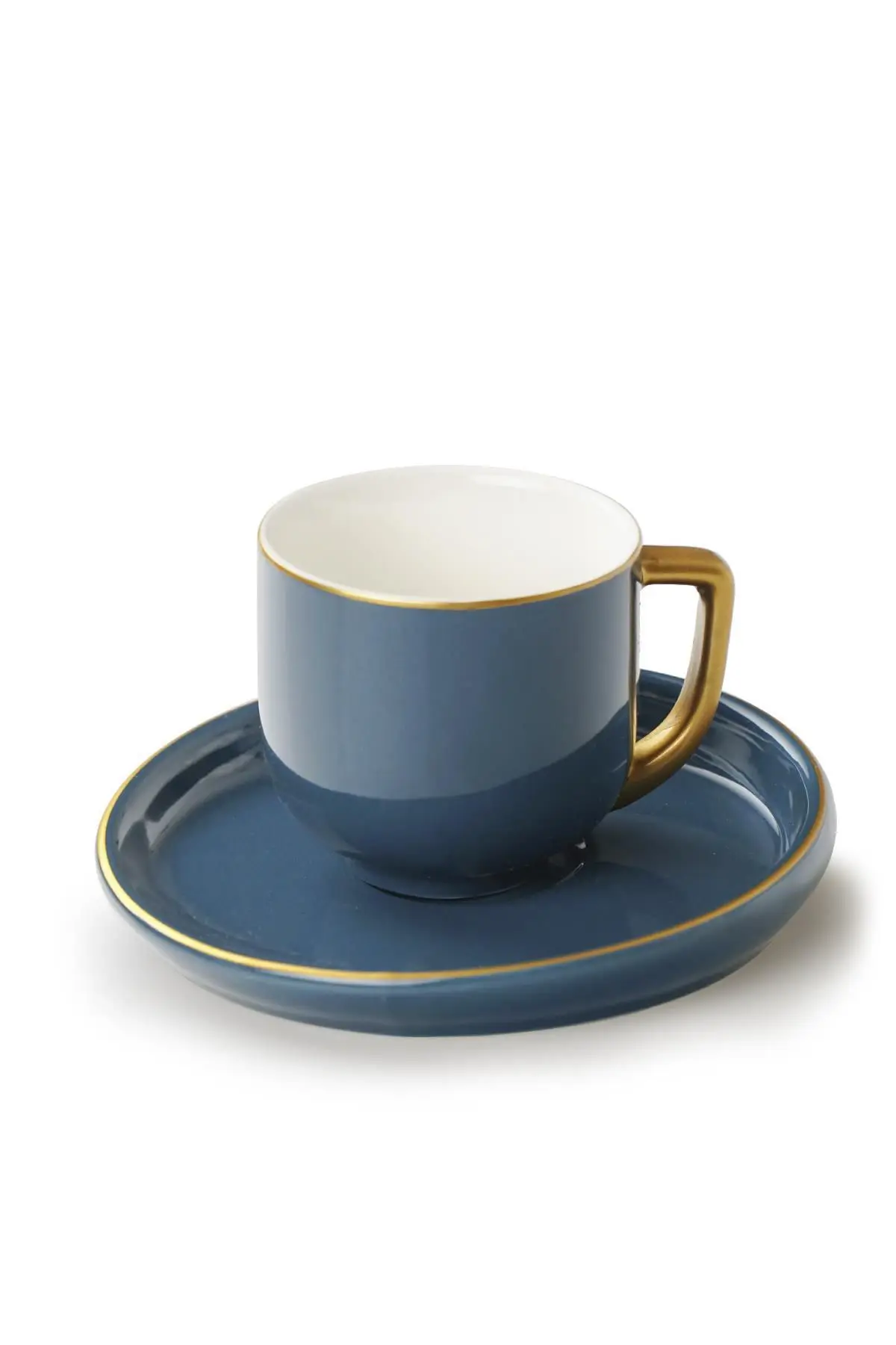 DOLBOVI ACAR HELSINKI 6'LI PORCELAIN ROUND coffee FİNCAN KIT-TURQUOISE mug кружка coffee cup cup