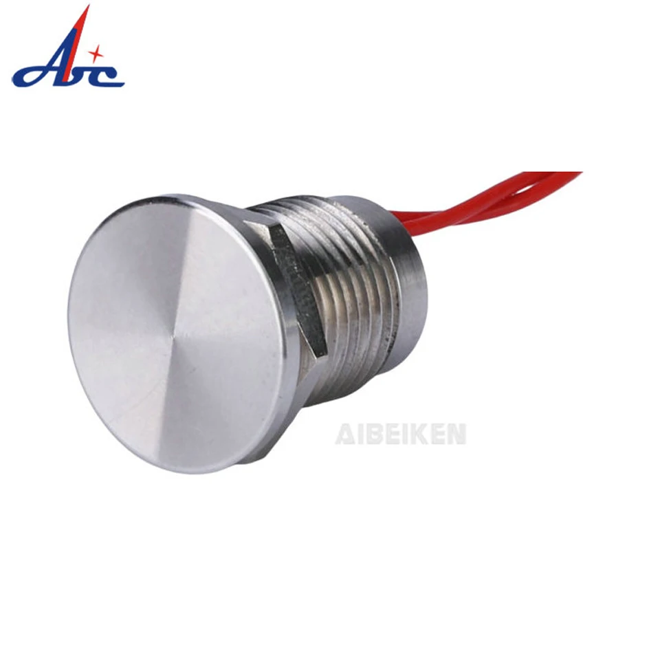 12/16/19/22/25/30MM IP68 Waterproof Stainless Steel  Momentary push button switch Metal Piezo Touch Switch