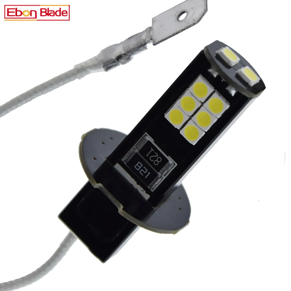 1Piece H3 LED Bulb 2835 14SMD 48V 48 Volt Lamp PK22S Car Auto Forklift Beacon Trolley Lifter Fog Headlight Light White 6000K