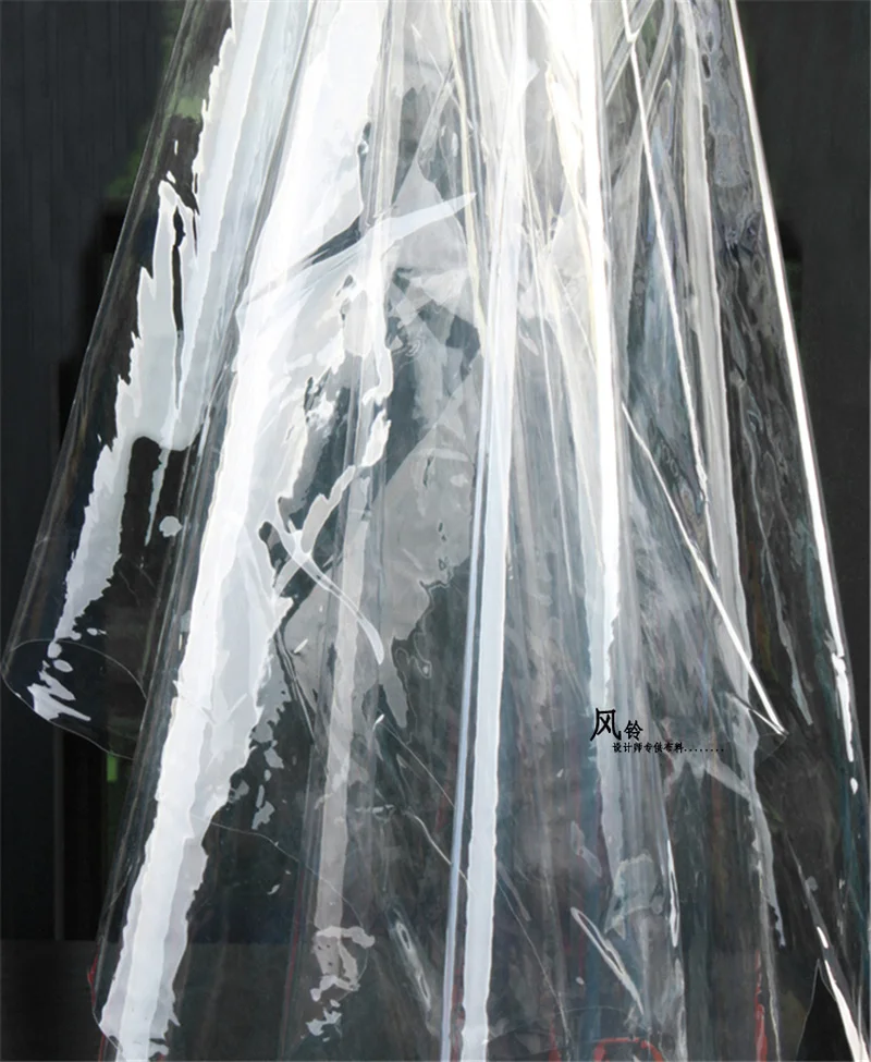 0.2mm Transparent TPU Fabric Transparent PVC Film DIY Waterproof Raincoat Windbreaker Bags Plastic Decor Clothes Designer Fabric