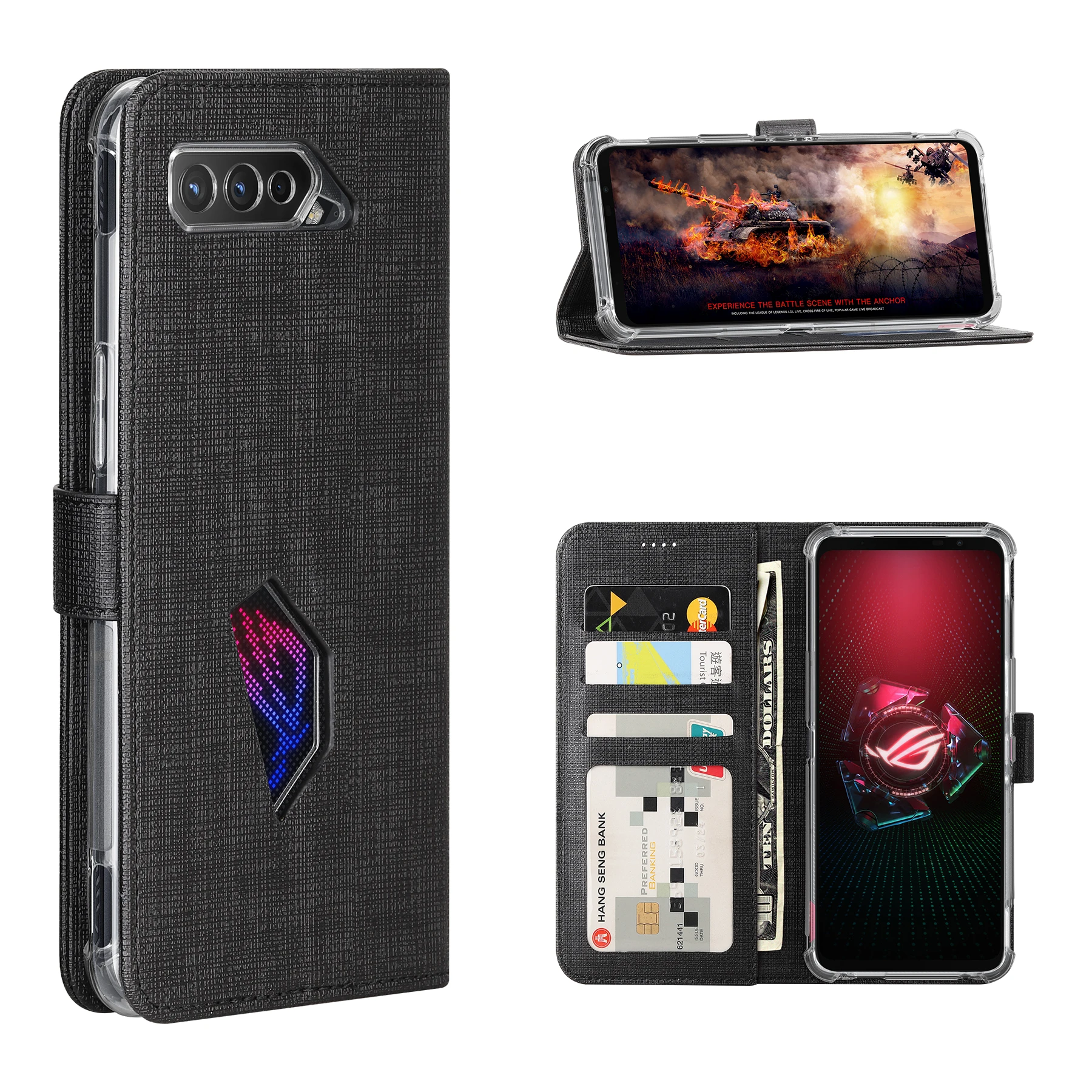 Wallet Cases For ASUS ROG Phone 5 Case Magnetic Book Flip Cover For ROG5 Leather Card Photo Holder Bags with Card Pocket