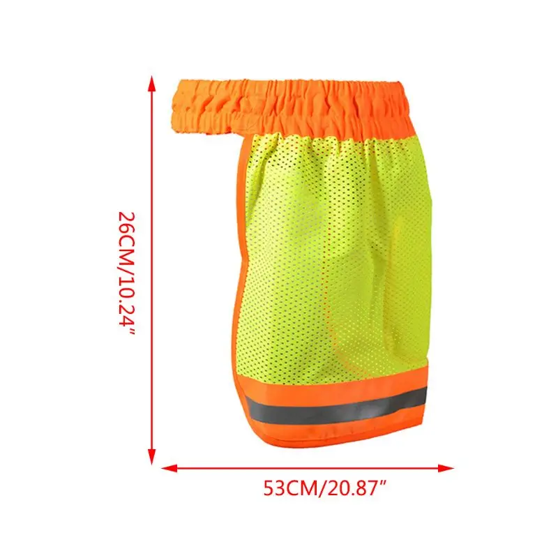 Safety Hard Hat Helmet Neck Cover Reflective High Visibility Mesh Sun Protector