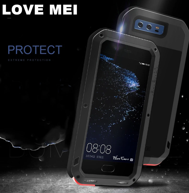 for Huawei P30 P40 Pro P20 Lite P10 Mate 40 30 Pro 20 10 Nova 4e 3e 4 Case LOVE MEI Metal Armor Aluminum Silicon waterproof Case