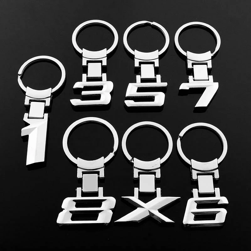 Fashion Creative Modified Digital Logo Metal Car Key Holder Keychain Keyring Pendant for BMW X 1 3 5 6 7 8 Series Interior