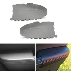 Interior Parts 2pcs Gray Microfiber Leather Front Door Panels Armrest Covers Trim For Honda Pilot 2009 2010 2011 2012 2013