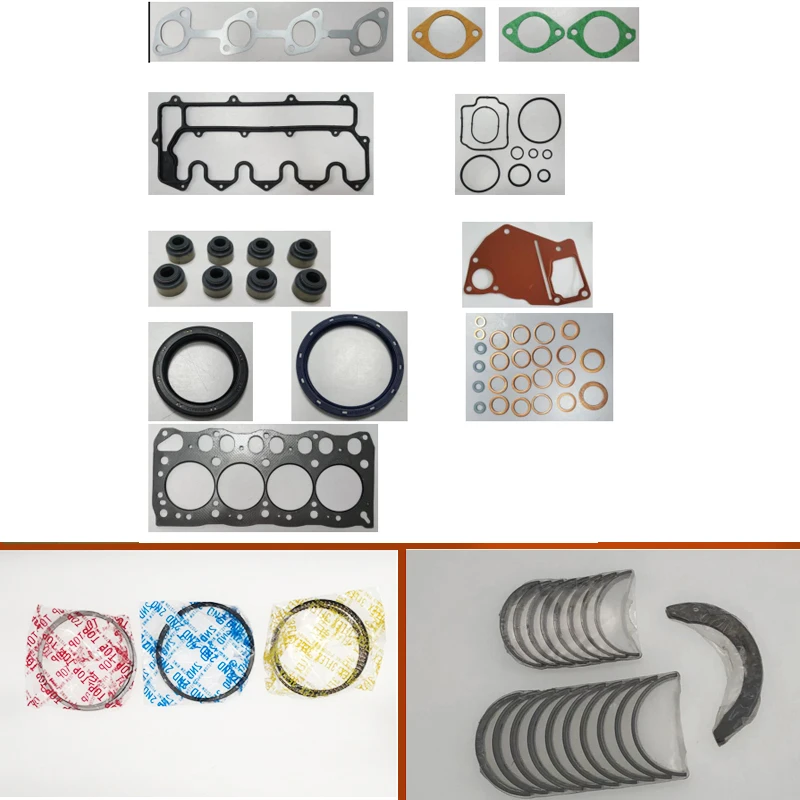 

engine complete overhaul full gasket set kit main crankshaft connecting bearing piston ring for Isuzu forklift engine: 4LB1