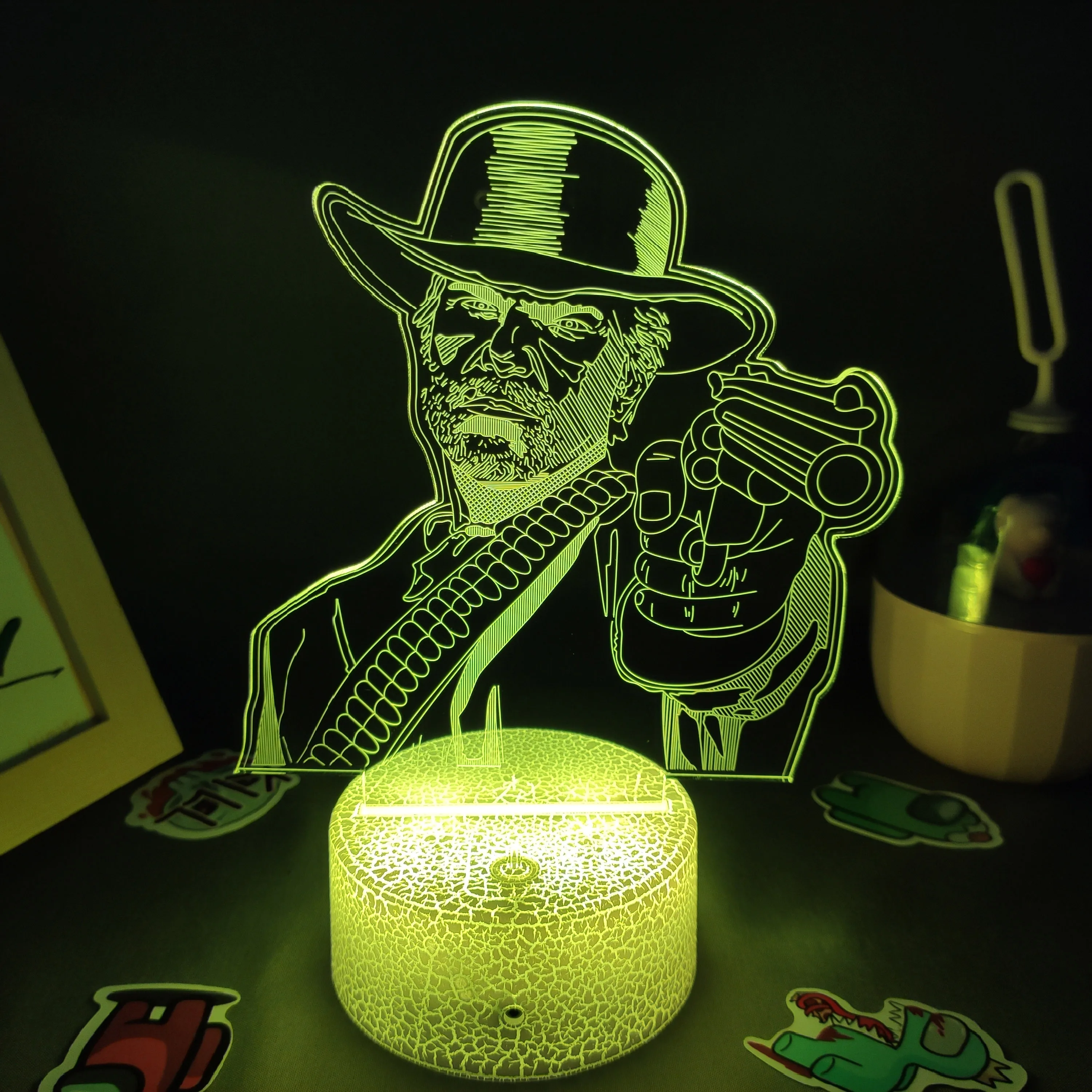 Red Dead Redemptions 2 Game Figure Arthur Morgan Lamp Led RGB Night Light Cool Gift Friend Gaming Room Table Colorful Decoration