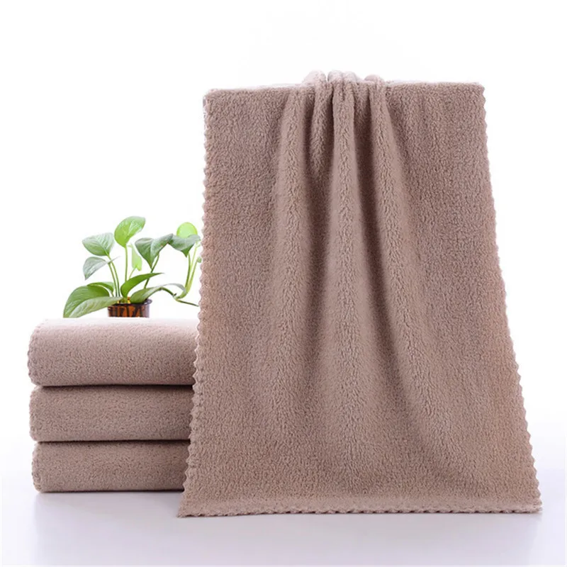 6 Colors Plain Hand Towel Coral Fleece Cleaning Towel Coral Velvet Soft Microfiber Hand Towel 35x75cm