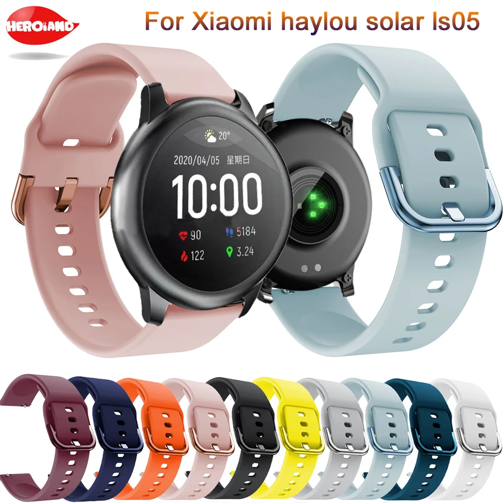 Soft silicone 22mm Watchband strap For Xiaomi Haylou solar ls05 original Smart Wristband Bracelet For Xiaomi Haylou Solar Correa