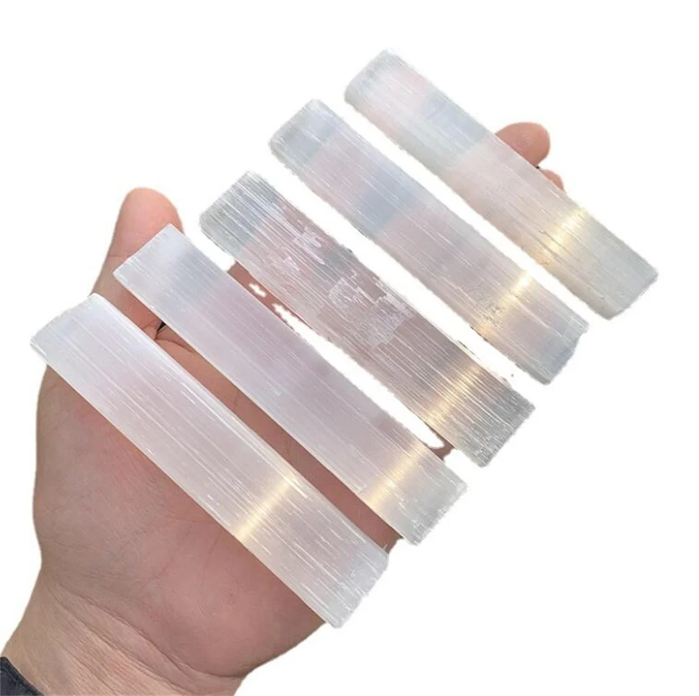 New 50pcs/lot 4 inch Selenite Small Sticks Natural Stones  healing stone for Good Vibes, EMF & Radiation Protection Reiki