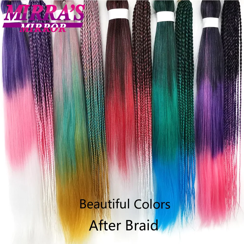 Mirra Spiegel Vlechten Hair Extensions Synthetisch Haar Voor Vlechten Ombre Pre Uitgerekt Jumbo Vlechten Haar Hot Water Instelling Braid