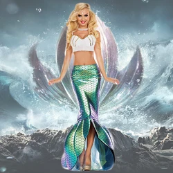 Halloween Mermaid Costume Adults Women Sexy Party Masquerade  Mermaid Skirt + Bra Sets Performance Clothes C68837AD C68837AD