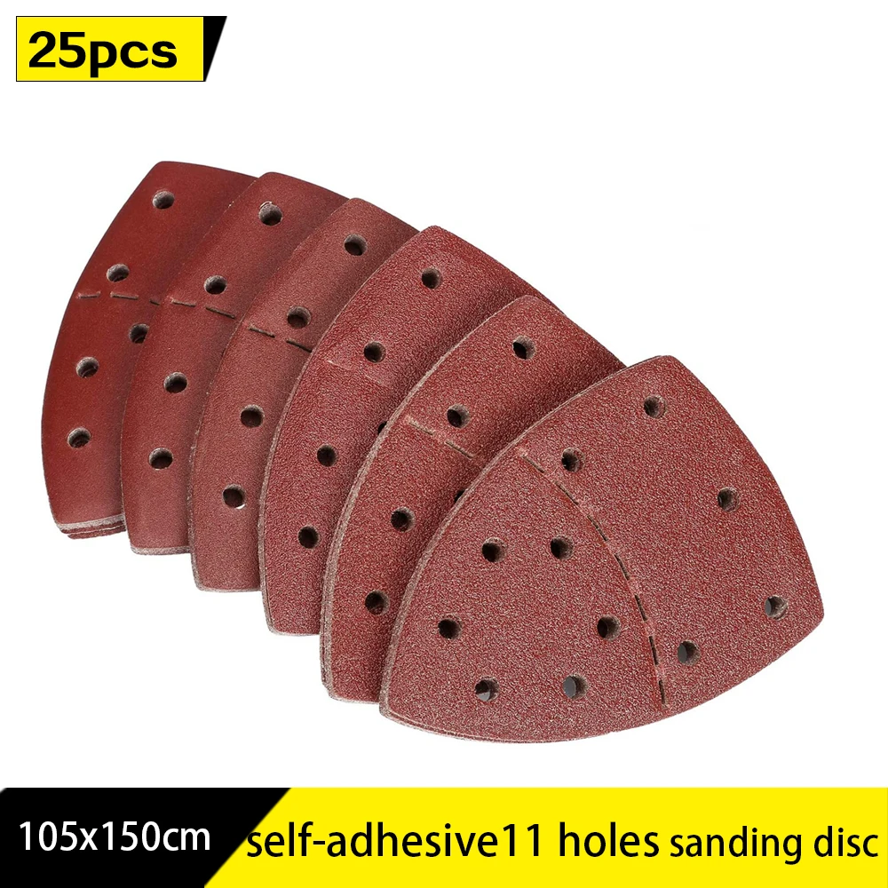 25pcs 105X150mm Mouse Sanding Sheets Triangle Sanding Paper Orbital Sander Detail Pads Sandpaper Abrasive Paper For Polishing