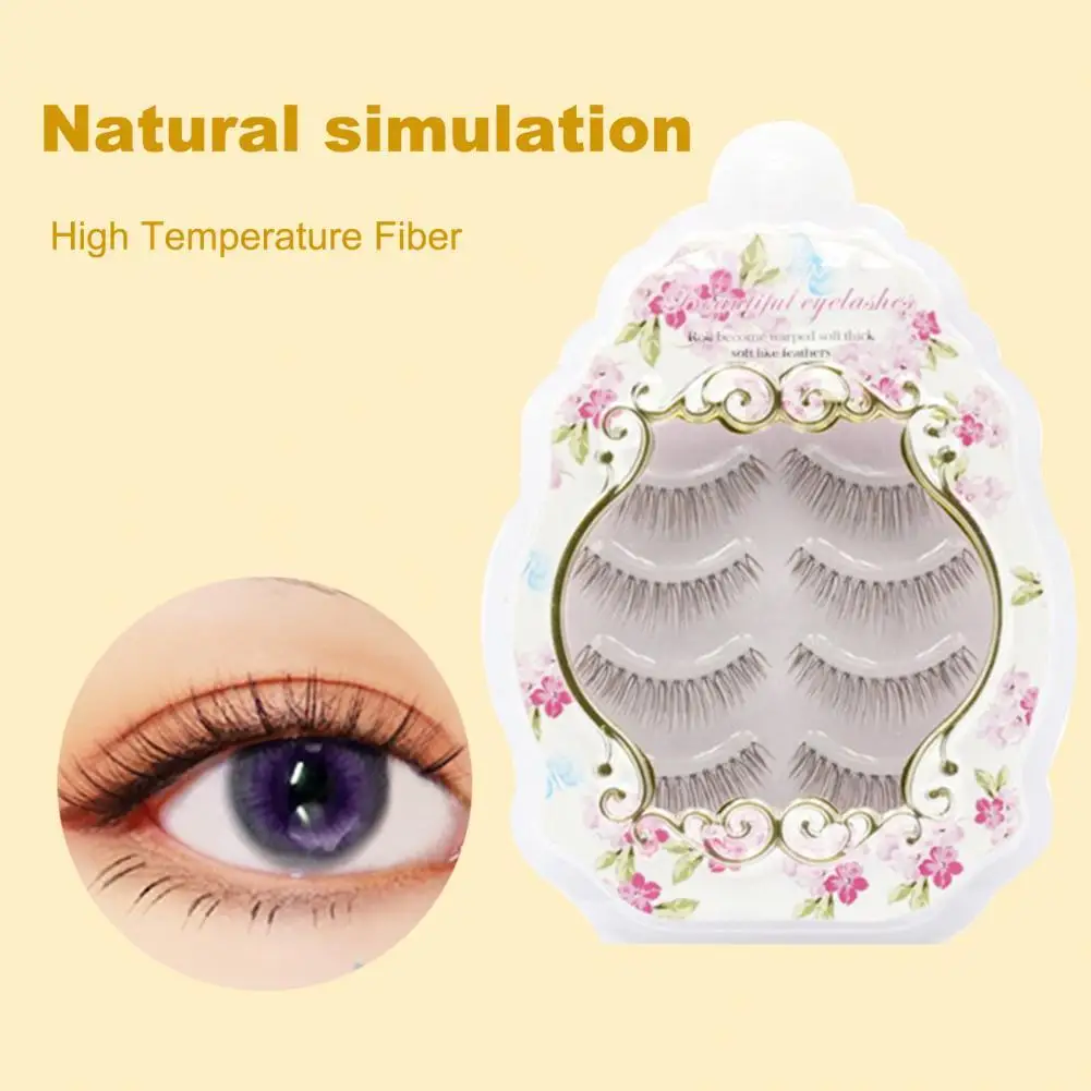 4Pairs/Box  3D Makeup Air Eyelashes Set Long Natural Daily False Eyelashes Japanese Style Eyelash Extension for Makeup