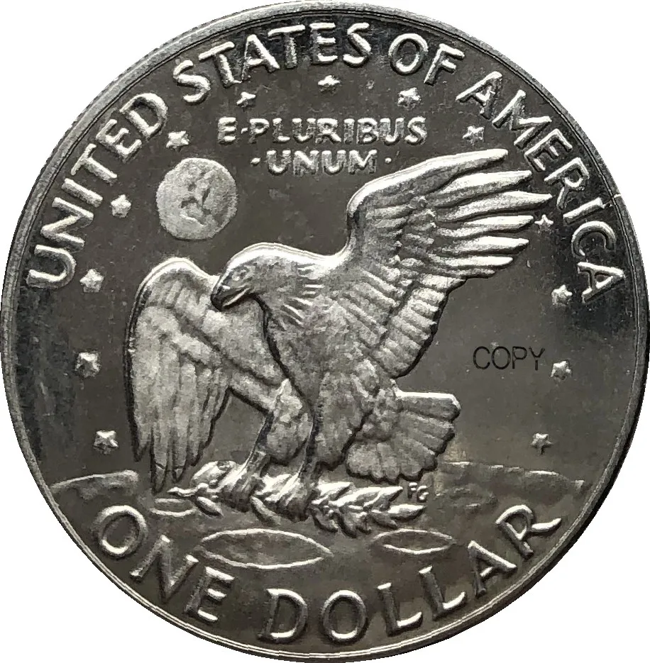 United States America 1977 Liberty In God We Trust  US  1 One Dollar President Eisenhower Cupronickel Silver Plated Copy Coin