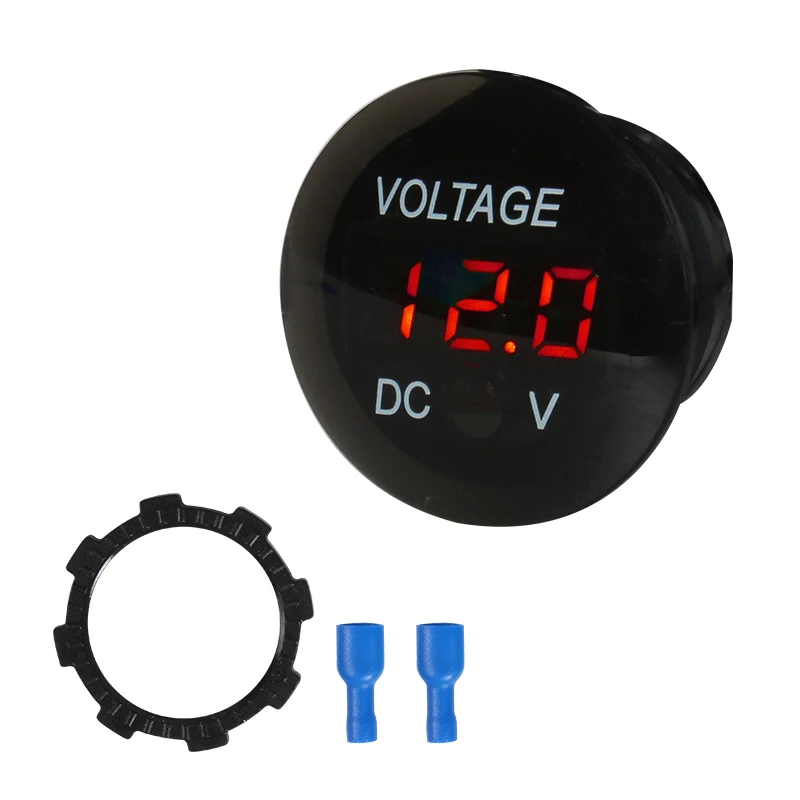 2 Pcs Motorhome Battery Voltmeter LED Digital Display 12V/24V Camping Car Voltmeter Detector Trailer Caravan Marine Accessories