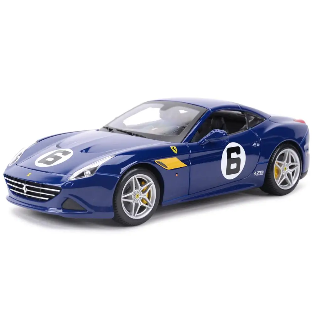 

Bburago 1:18 Ferrari-California T #6, спортивный автомобиль с закрытым верхом, статические литые автомобили, Коллекционная модель автомобиля, игрушки