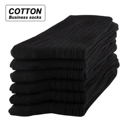 High Quality 10Pairs/lot Men's Socks Cotton Black Business Socks Comfortable Breathable Work Male Long Socks New