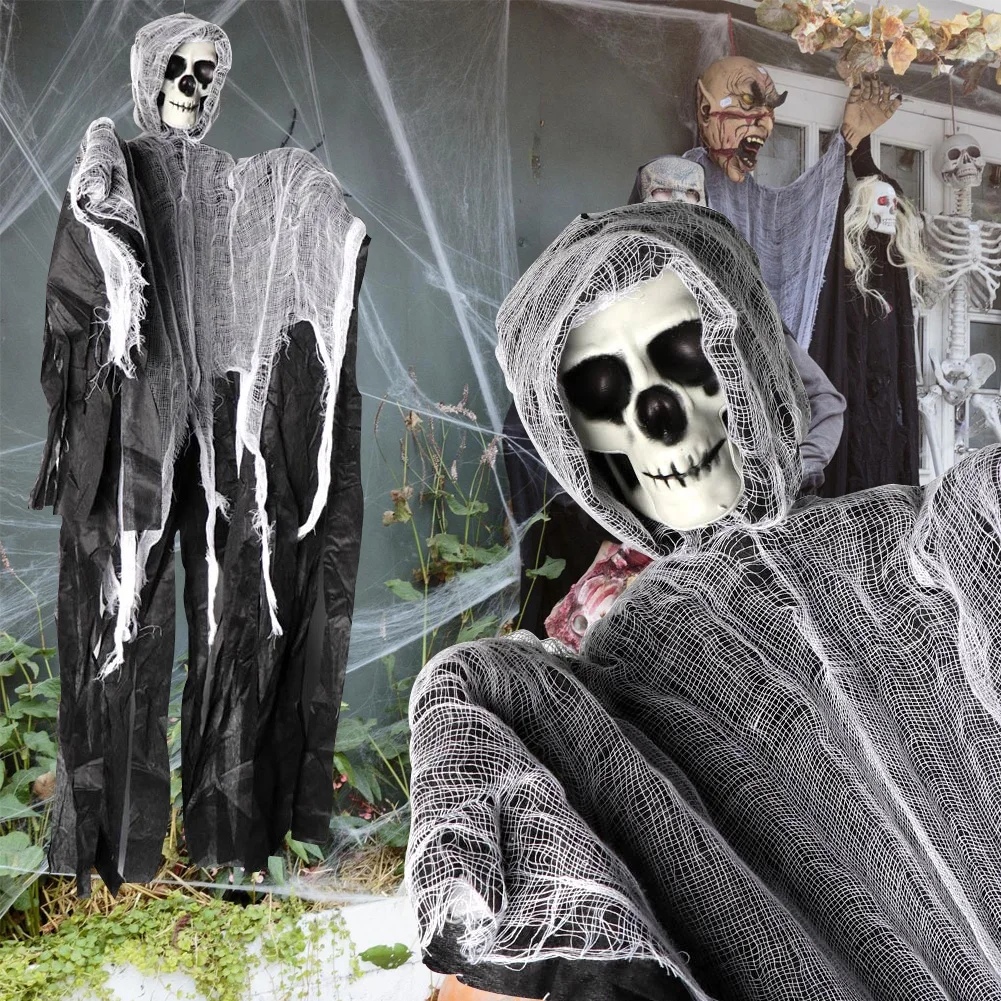 

Halloween Decorations Creepy Skeleton Face Hanging Ghost Horror Props for Haunted House Door Home Halloween Party Decor